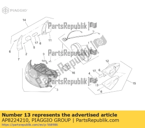 aprilia AP8224210 lh front turn indicator lens - Bottom side