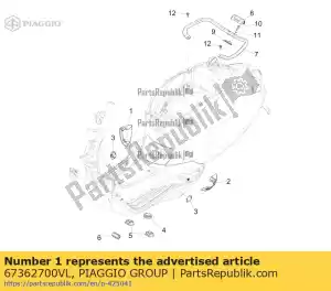 Piaggio Group 67362700VL rechter spoilerklem - Onderkant