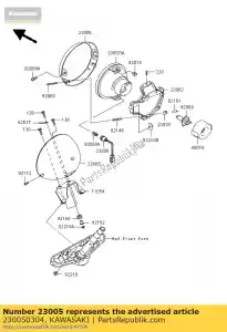 Kawasaki 230050304 lámpara de cabeza de comp-body - Lado inferior