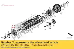 Aqui você pode pedir o pressão de embreagem de compensação de placa em Honda , com o número da peça 22350MKSE02: