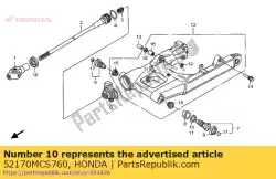 shim, pivot, 1. 00 van Honda, met onderdeel nummer 52170MCS760, bestel je hier online: