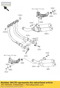 Kawasaki 391780008 manifold-comp-escape - Lado inferior