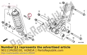honda 90111MGSD30 bolt, socket, 10x52 - Bottom side