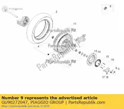 Here you can order the circlip 47x50. 5 from Piaggio Group, with part number GU90272047: