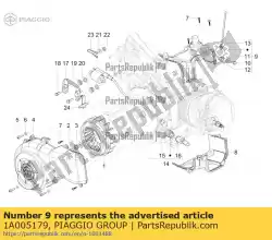 Aqui você pode pedir o capô lateral de admissão em Piaggio Group , com o número da peça 1A005179: