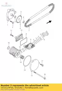 Suzuki 1633114F00 roda dentada, óleo pu - Lado inferior