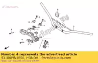 53100MN1650, Honda, pipe,steering han honda xr  r xr600r 600 , New