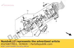 Here you can order the caliper sub assy, from Honda, with part number 45250KYJ901: