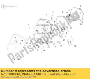 Piaggio Group 67361800HH geschilderde klep van de topkoffer - Onderkant
