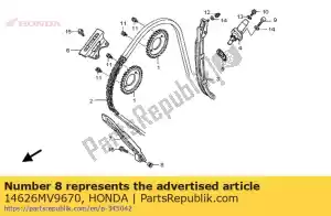 Honda 14626MV9670 colar, 8 mm - Lado inferior