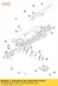 ktm 76504030044 brazo oscilante cpl. 08 - Lado inferior