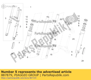 aprilia 887879 rondella - Lato superiore