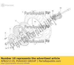 Aprilia AP8221119, Espaçador da roda dianteira, OEM: Aprilia AP8221119