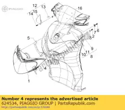 Tutaj możesz zamówić lewy wspornik ustalacza reflektora od Piaggio Group , z numerem części 624534: