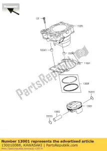 kawasaki 130010088 piston-engine kx250t7f - Bottom side