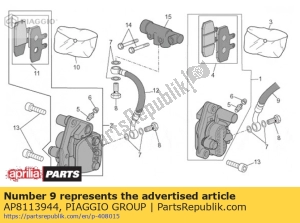 aprilia AP8113944 flexible de frein avant - La partie au fond