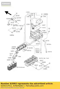 Kawasaki 920931452 selo, filtro de ar - Lado inferior