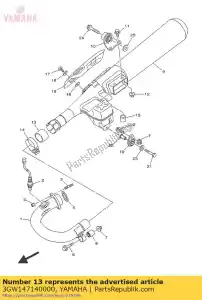 yamaha 3GW147140000 joint, silencieux - La partie au fond