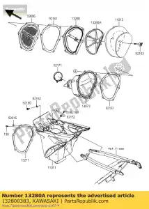 kawasaki 132800383 houder, element kx450ebf - Onderkant