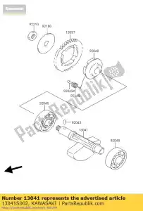 Kawasaki 13041S002 balanceador, manivela - Lado inferior