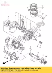 Qui puoi ordinare cuscinetto, cilindrico (2nx) da Yamaha , con numero parte 93310635B500: