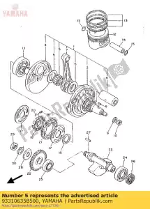 yamaha 93310635B500 cuscinetto, cilindrico (2nx) - Il fondo