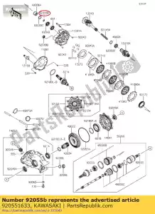 Kawasaki 920551633 ring-o,bevel - Bottom side