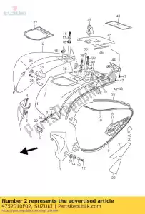 suzuki 4752010F02 cover,frame hea - Bottom side