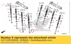 Here you can order the valve a, in. From Honda, with part number 14711MCW000: