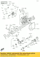 42034Y001, Kawasaki, sprz?g?o kvf300ccf kawasaki  brute force kvf 300 2012 2013 2015 2016 2017 2018 2020 2021, Nowy