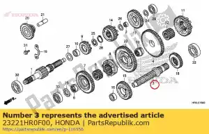 Honda 23221HR0F00 eje secundario - Lado inferior