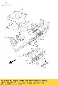 Suzuki 6144192E20Y7M emblema, capuz e - Lado inferior