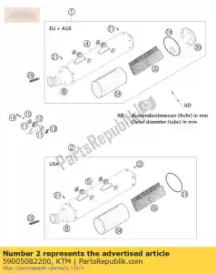 ktm 59005082200 silenciador 250-520 faiscante 02 - Lado inferior