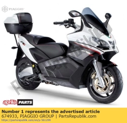 Aprilia 674933, Kompletna szyba przednia, OEM: Aprilia 674933