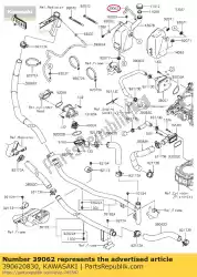 Aqui você pode pedir o 01 mangueira de resfriamento, transbordamento em Kawasaki , com o número da peça 390620830: