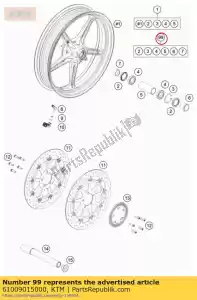 ktm 61009015000 voorwiel rep. kit - Onderkant