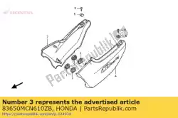 Here you can order the cover set, r. Side (wl) *type15 * (type15 ) from Honda, with part number 83650MCN610ZB: