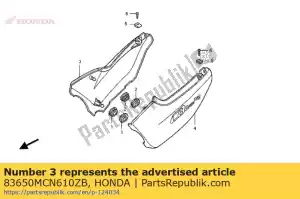 honda 83650MCN610ZB cover set, r. side (wl) *type15 * (type15 ) - Bottom side