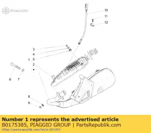 Piaggio Group B0175385 silencieux complet avec protection - La partie au fond