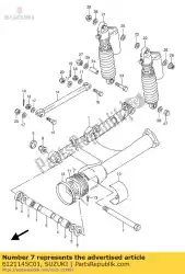 Here you can order the shaft,swgarm pi from Suzuki, with part number 6121145C01: