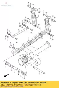 suzuki 6121145C01 shaft,swgarm pi - Bottom side