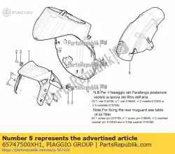 Qui puoi ordinare parafango posteriore da Piaggio Group , con numero parte 65747500XH1: