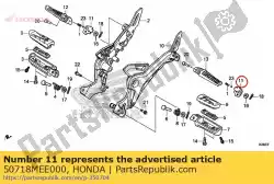 plaat, achter stap klik van Honda, met onderdeel nummer 50718MEE000, bestel je hier online: