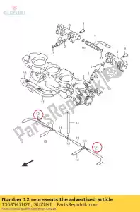 Suzuki 1368547H20 tubo - Lado inferior