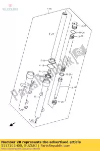 Suzuki 5117103H00 ressort, fourche fr - La partie au fond