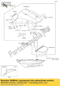 kawasaki 999940342660 cubierta de asiento, 660 mt.sp.blac zx140 - Lado inferior