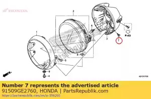 honda 91509GE2760 tornillo, sartén, 5x11.5 - Lado inferior