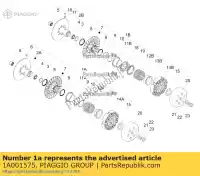 1A001575, Piaggio Group, koppeling aangedreven poelie assy. gilera piaggio fuoco mp mp3 x x10 zapm860x, zapta10w zapm86100, zapm86101 zapta1200 zapta1200, zapta1201 500 2007 2010 2011 2012 2013 2016 2017 2018 2019, Nieuw