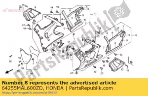 Honda 64255MAL600ZD komplet os?ony., l. ni?szy (wl) - Dół