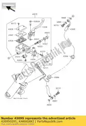 Here you can order the hose-brake,fr from Kawasaki, with part number 430950291: